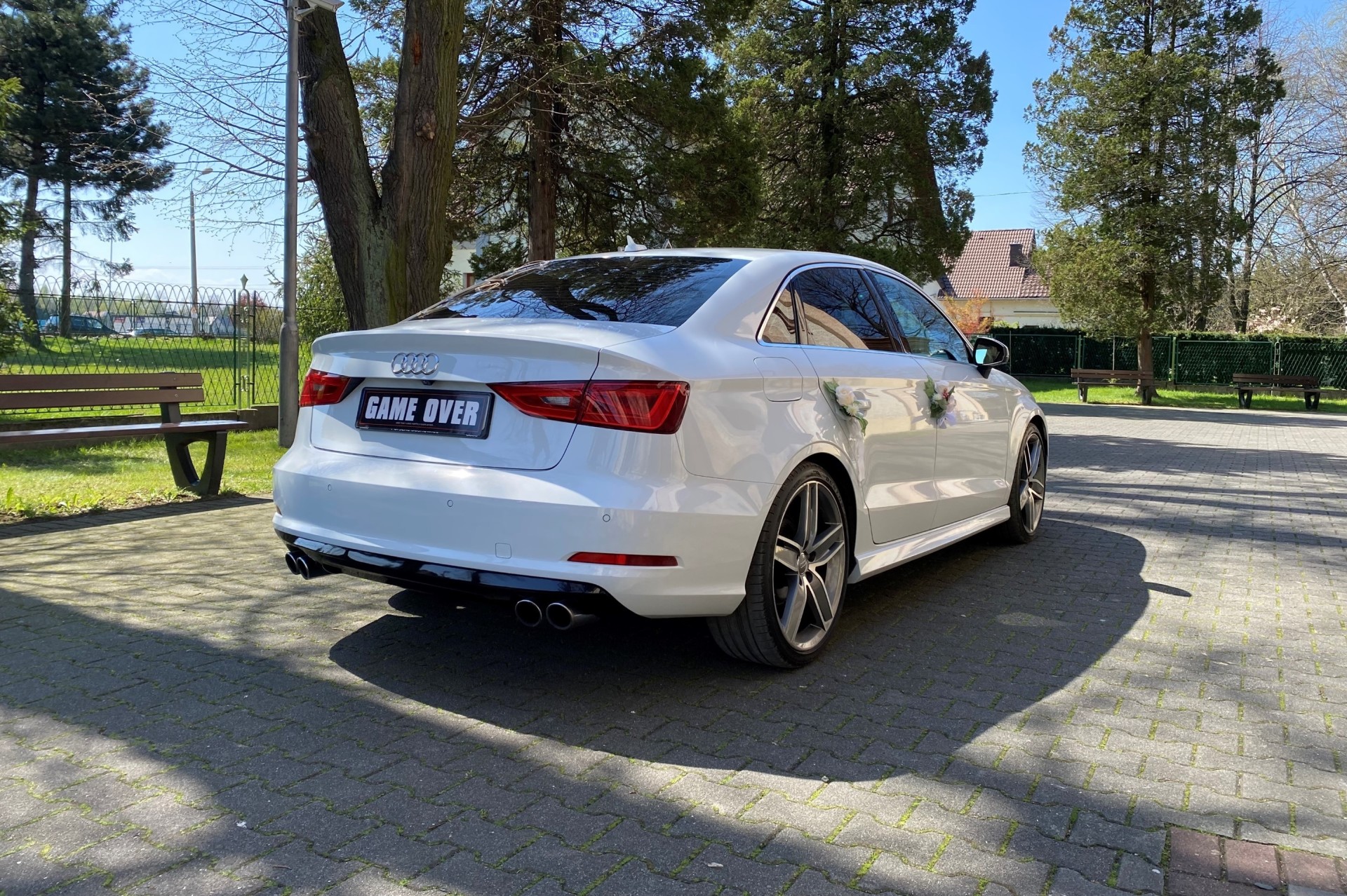 Białe 300-konne Audi S line Quattro | Auto do ślubu Bielsko-Biała, śląskie - cover