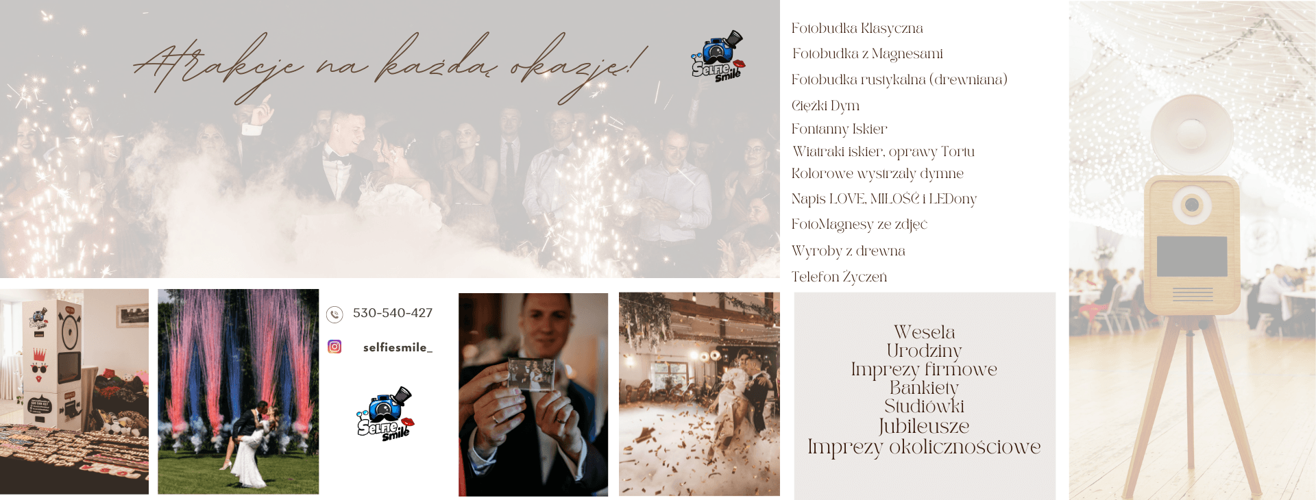 SelfieSmile - Fotobudka z magnesami | Fotobudka na wesele Trzebinia, małopolskie - cover