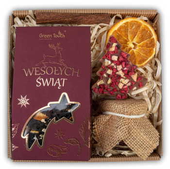 Zestaw prezentowy na mikołajki upominek na święta miód czekolada prezent herbata - zdjęcie 1