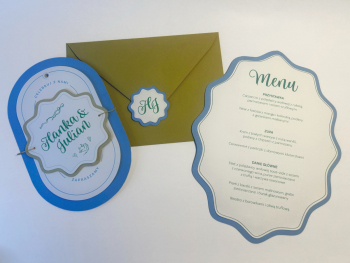 Menu weselne z ozdobnym wykończeniem - Happy - zdjęcie 1