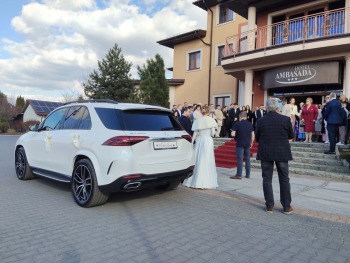 Biały SUV Mercedes GLE AMG | Auto do ślubu Płock, mazowieckie
