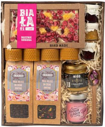 Duży kosz prezentowy na dzień mamy naturalny box - zdjęcie 1