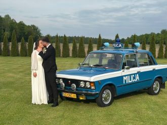 Zabytkowy Fiat 125p Milicja | Auto do ślubu Częstochowa, śląskie