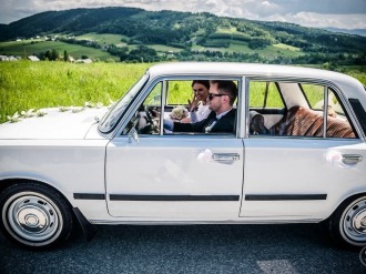 Fiat 125p - biały klasyk | Auto do ślubu Kraków, małopolskie