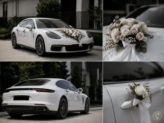 Białe Porsche Panamera 4S | Auto do ślubu Kraków, małopolskie