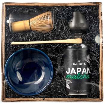 Zestaw matcha japońska Ujicha No. 1 premium 80 g czarka miotełka akcesoria - zdjęcie 1