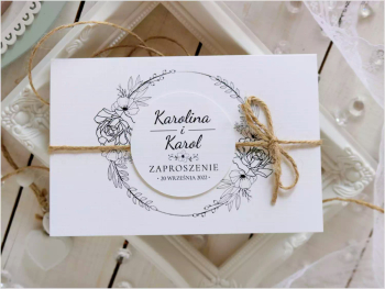Zaproszenia na ŚLUB Rustykalne BOHO z wianuszkiem - zdjęcie 1