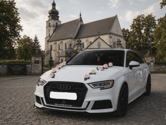 Białe Audi A3 8V S-Line RS3 LOOK | Auto do ślubu Kamionna, małopolskie