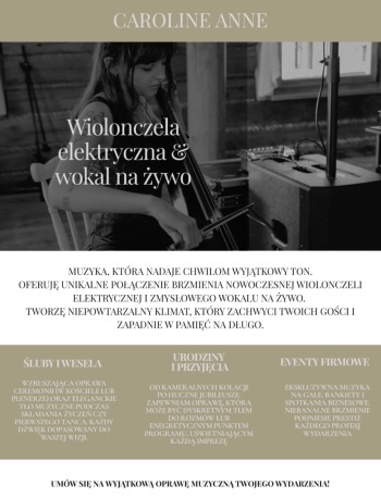Caroline Anne wiolonczela / wokal | Oprawa muzyczna ślubu Bielsko-Biała, śląskie