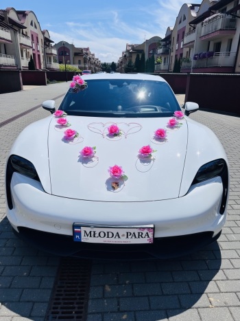 Białe Porsche Taycan | Auto do ślubu Kraków, małopolskie