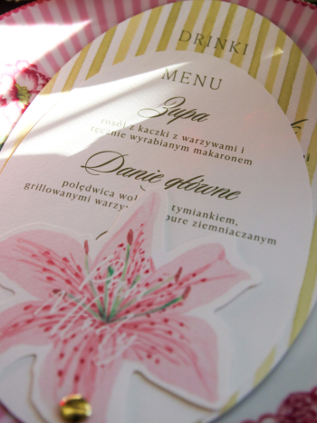 MENU WESELNE LILIE, MENU WACHLARZ, WINIETKA - zdjęcie 1