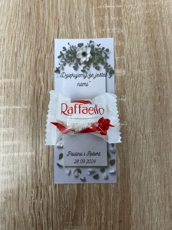 Subtelne Podziękowania dla Gości z Praliną Raffaello | Boho Ślub Chrze - zdjęcie 1