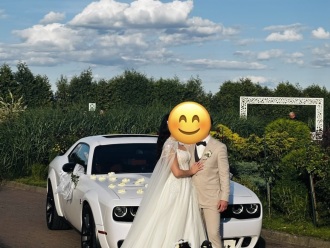 Biały Dodge Chellenger | Auto do ślubu Chojnice, pomorskie