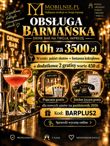MOBILNIE Mariusz Mróz | Barman na wesele Kraków, małopolskie