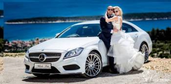 Biały diamentowy Mercedes CLS AMG | Auto do ślubu Wręczyca Wielka, śląskie
