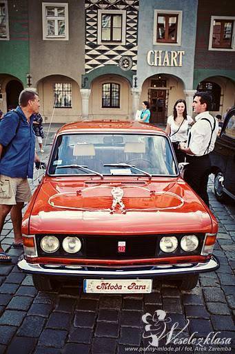 Fiat 125p, ślub, kawalerski, panieński, Samochód, auto do ślubu, limuzyna Bojanowo