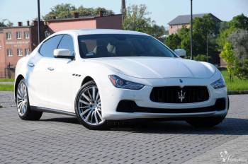 Luksusowe Białe Auto Maserati Ghibli  do ślubu | Auto do ślubu Kraków, małopolskie