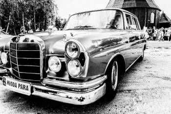 Zabytkowy Mercedes Skrzydlak do ślubu z 1964r, Samochód, auto do ślubu, limuzyna Wronki