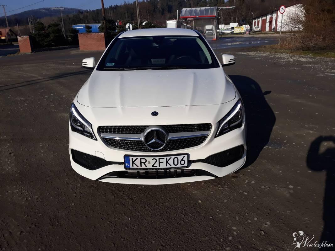 Piękny biały Mercedes CLA wersja AMG, | Auto do ślubu Jordanów, małopolskie - zdjęcie 1