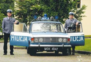 Milicja fiat 125p do Ślubu, Samochód, auto do ślubu, limuzyna Kraków