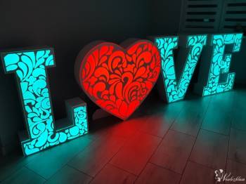 Ażurowy napis LOVE, Serce LED - wynajem! | Dekoracje światłem Bydgoszcz, kujawsko-pomorskie