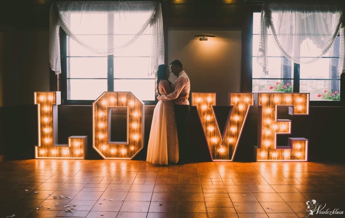 Drewniany napis LOVE wesele ślub podświetlany rustykalny | Dekoracje światłem Elbląg, warmińsko-mazurskie - zdjęcie 1