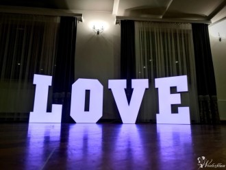 Napis litery LOVE podświetlany LED RGB na wesele Różne kolory! WYNAJEM | Dekoracje światłem Radom, mazowieckie