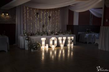Dekoracje sal weselnych dekoracje ślubne, dekoracje światłem led, LOVE | Dekoracje ślubne Trzemeśnia, małopolskie