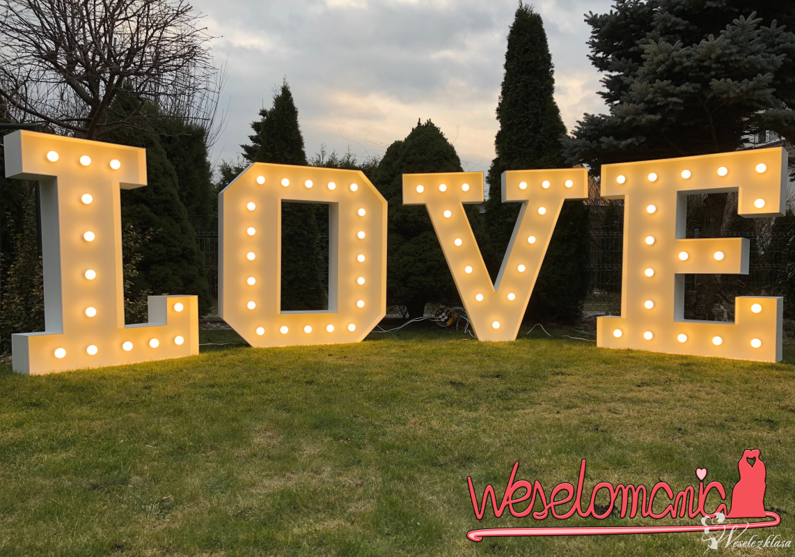 Wielkie Litery 3D, Napis LOVE LED Wynajem na wesele, ślub, eventy. | Dekoracje ślubne Wrocław, dolnośląskie - zdjęcie 1