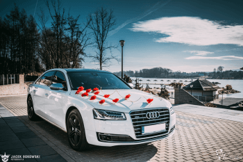 Biała Audi A8 Long | Auto do ślubu Czaniec, śląskie