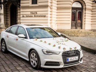Białe Audi A6 S-Line | Auto do ślubu Kraków, małopolskie