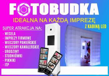 FOTOBUDKA z Kabiną LED Najniższe ceny!!!, Fotobudka, videobudka na wesele Łochów