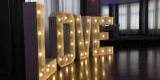 Podświetlany napis LOVE wynajem na wesele, dekoracja wys. 120cm. | Dekoracje światłem Warszawa, mazowieckie - zdjęcie 2