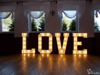 Napis LOVE WYNAJEM, dekoracja światłem FOTO BUDKA!!!, Dekoracje ślubne Piotrków Trybunalski