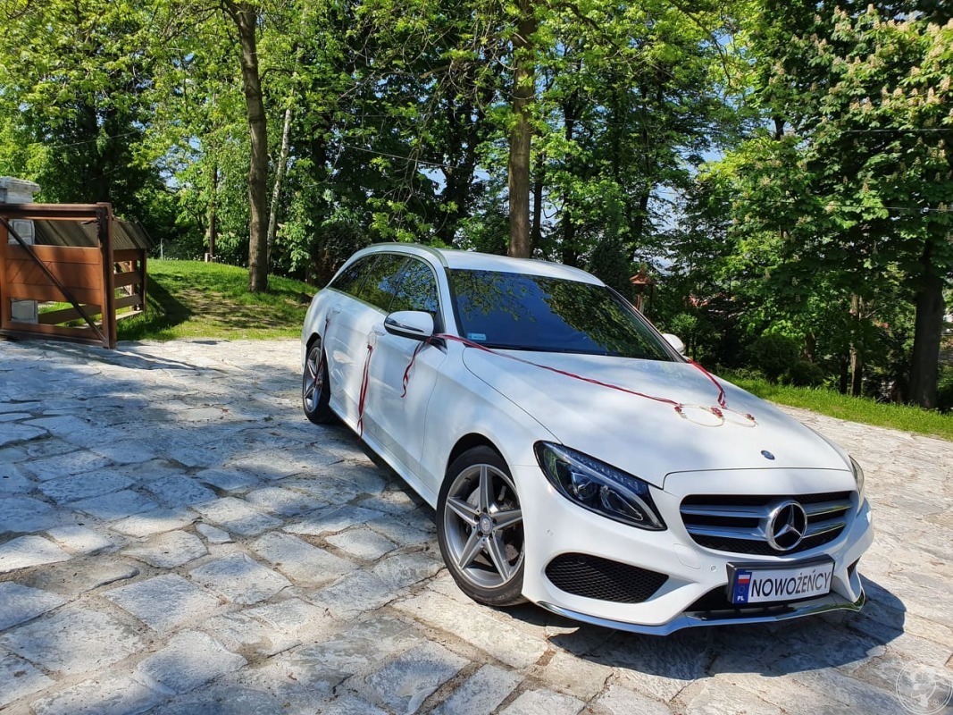 Luksusowy biały Mercedes z bordową skórą na Twój Ślub | Auto do ślubu Kraków, małopolskie - zdjęcie 1