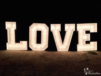 Świecący Napis - litery LOVE Na wesele ślub sesję, Napis Love Legionowo