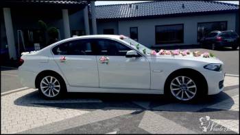 BMW X-Drive Seria 5 Kolor Biały do ślubu cena 550zł z dekoracją, Samochód, auto do ślubu, limuzyna Tychy