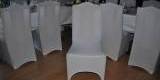 EWA  Pokrowiec na krzesło bankietowe kolor biały , kokardy, Biłgoraj - zdjęcie 2