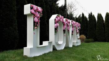 Kwiatowe LOVE Kwiatowy napis oryginalny kwiatowe litery od balonowe, Napis Love Skawina