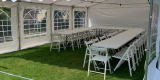 Namioty cateringowe bankietowe 5x8 5x10 białe drewniane krzesła, stoły | Wynajem namiotów Toruń, kujawsko-pomorskie - zdjęcie 3