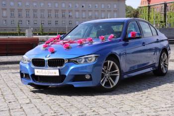 Stylowe auto do Waszego Ślubu- BMW 3 Msport w kolorze Estoril Blue | Auto do ślubu Wrocław, dolnośląskie