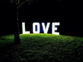 LOVE Napis 3D LED - White Weddnig, Napis Love Opalenica