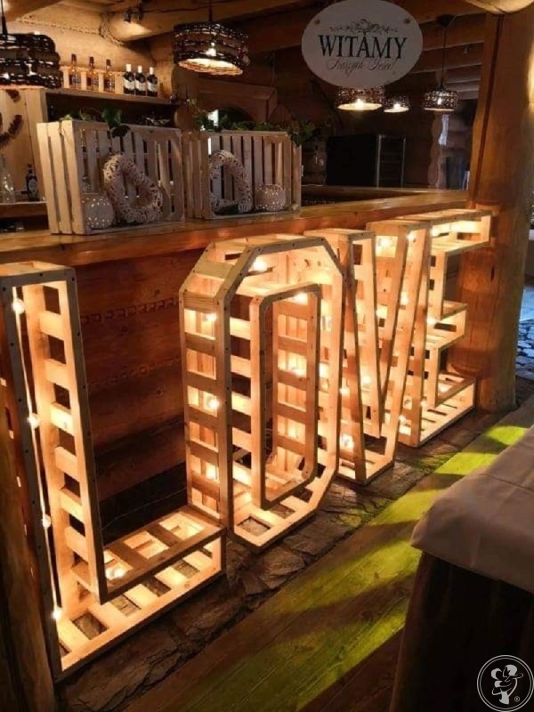 Drewniany rustykalny NAPIS LOVE | Dekoracje światłem Kłodzko, dolnośląskie - zdjęcie 1