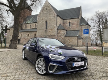 Niebieskie Audi A4 S-line 2019 | Auto do ślubu Gdańsk, pomorskie