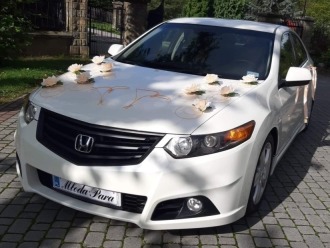 Auto do ślubu - Honda Accord VIII type S | biała perła,  Jasło