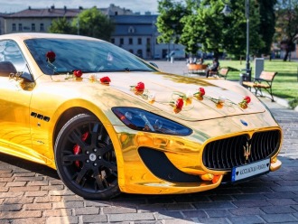 Złote Maserati GT | Auto do ślubu Kraków, małopolskie