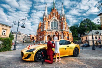 Złote Maserati GT S - Jedyny taki kozacki samochód do ślubu!, Samochód, auto do ślubu, limuzyna Trzebinia