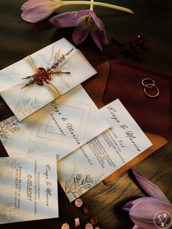 Lovely Little Invites - Zaproszenia Ślubne z Lakiem i Kwiatami | Zaproszenia ślubne Tuchów, małopolskie - zdjęcie 1