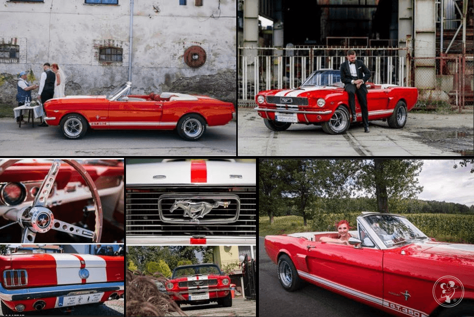 Czerwony Ford Mustang do ślubu | Auto do ślubu Wrocław, dolnośląskie - zdjęcie 1