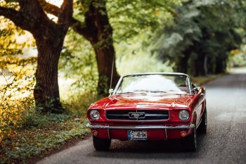 Czerwony Ford Mustang Cabrio 4.7 V8 | Auto do ślubu Rybnik, śląskie